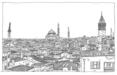 Turkey İstanbul City Drawing